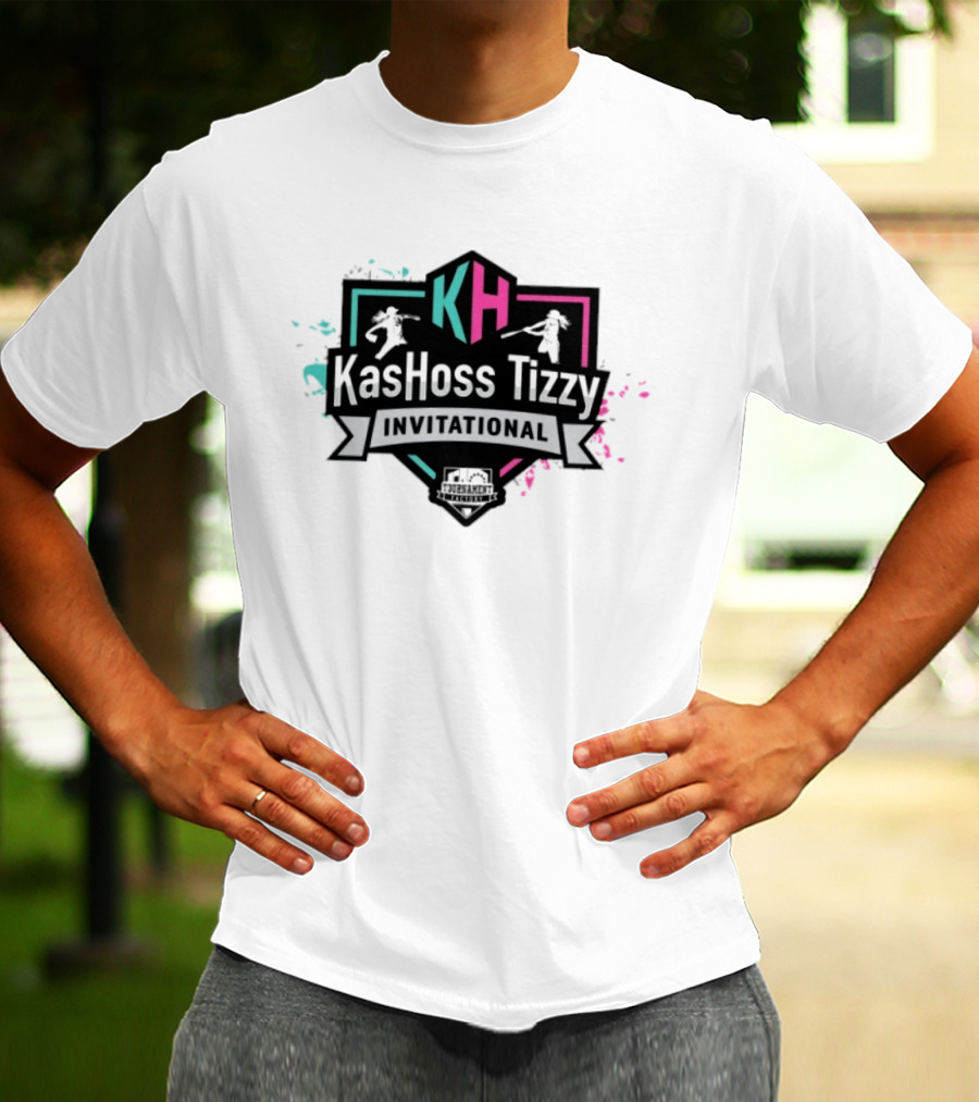 KasHoss Tizzy Invitational Softball Event KH Logo With Colorful Splash T-Shirt