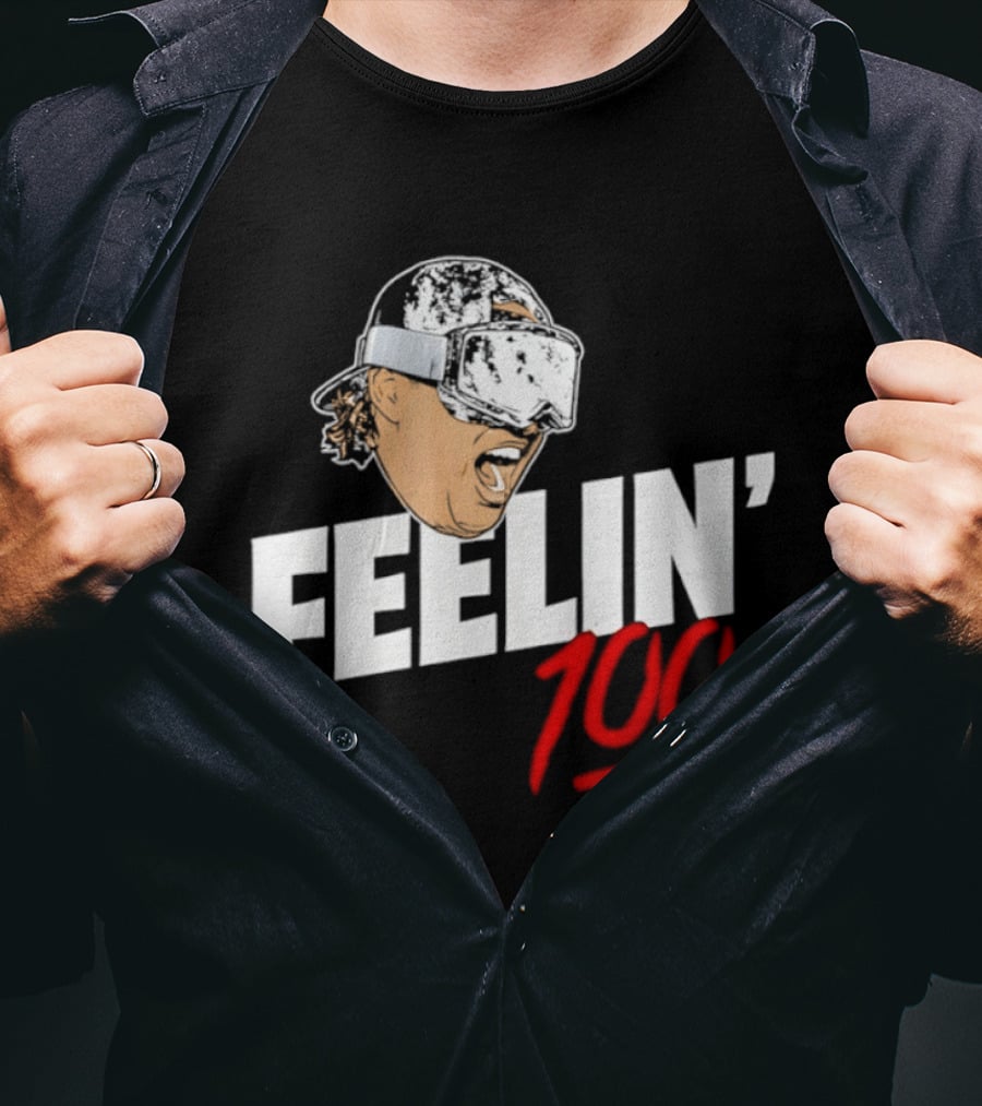 Feelin' 100 Ski Goggles Winter Sports Mood T-Shirt
