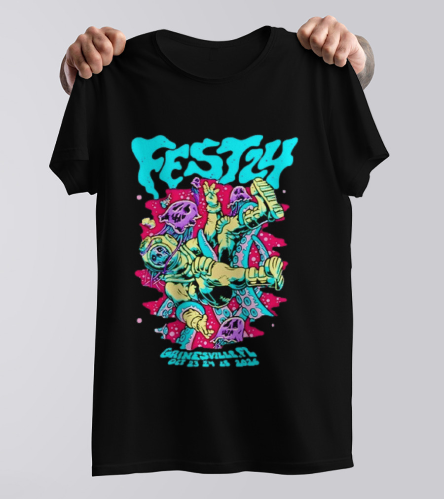 Fest 24 Gainesville FL October 23 25 2026 Astronaut And Jellyfish T-Shirt