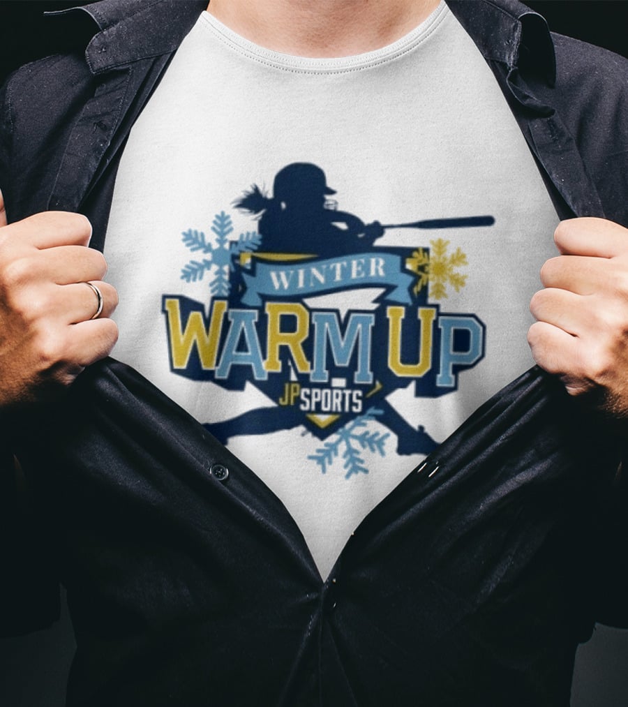 Winter Warm Up JP Sports Softball Snowflakes Batter T-Shirt