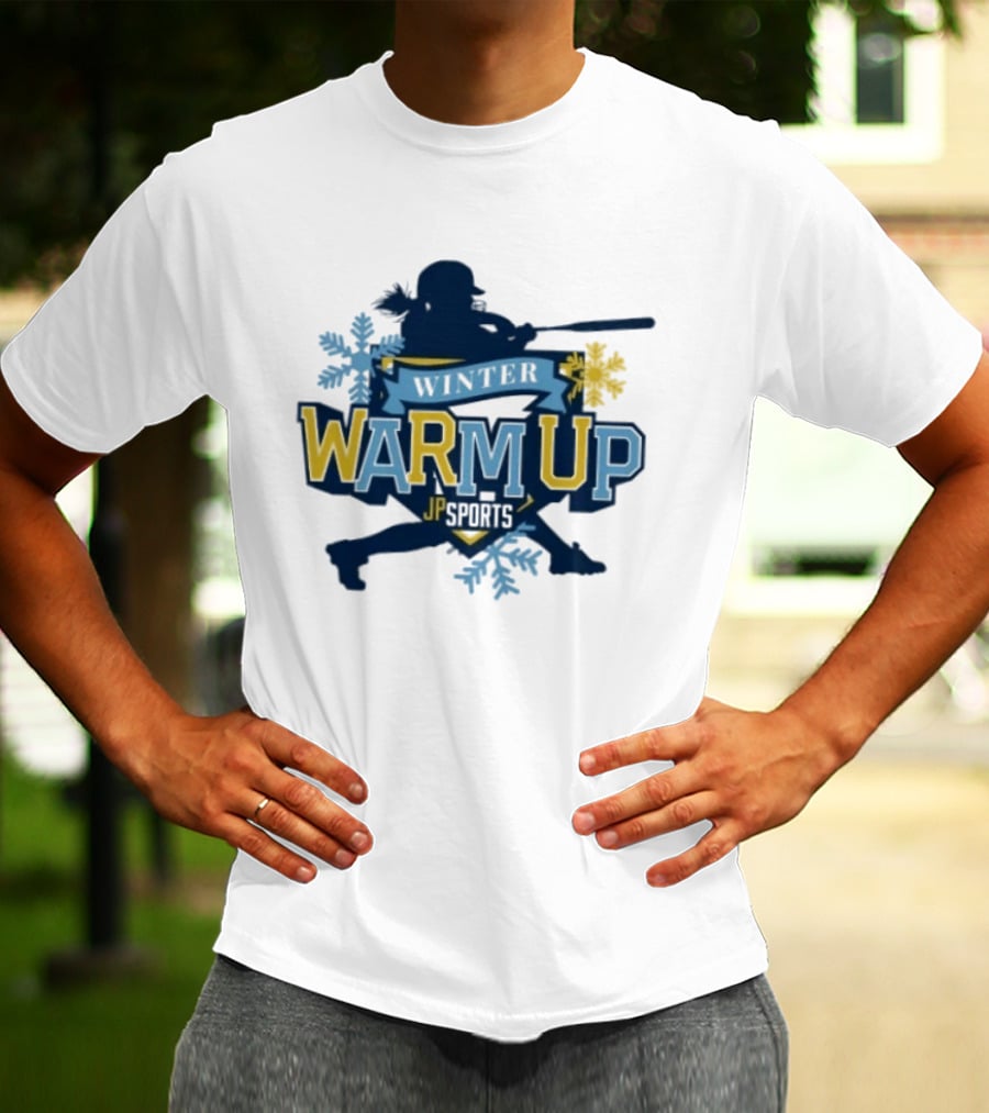 Winter Warm Up JP Sports Softball Snowflakes Batter T-Shirt