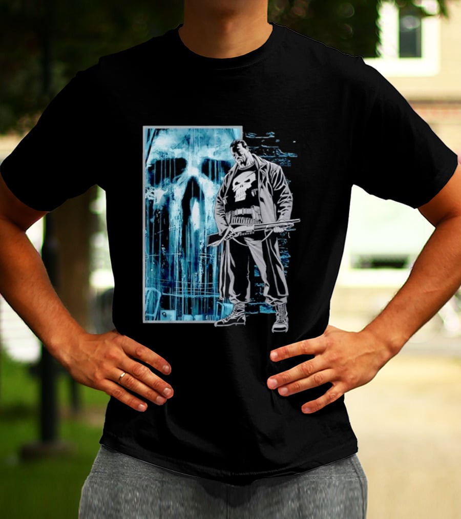 The Punisher Skull Vigilante Trench Coat T-Shirt