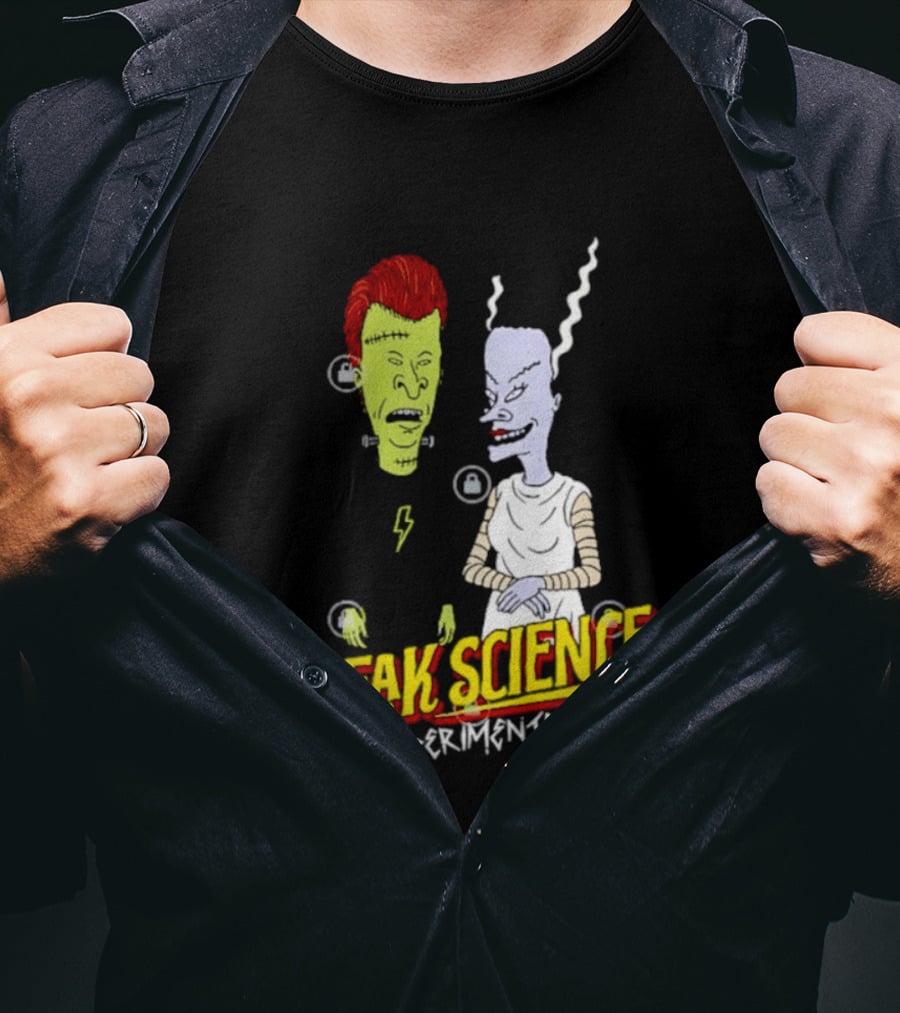 Frankenstein Bride Beavis Butt Head Freak Science Xperiments T-Shirt