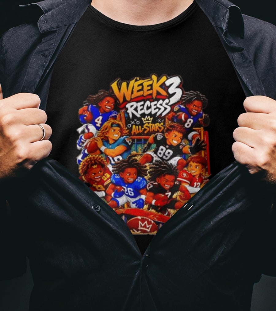 Week 3 Recess All Stars Football Players Chibi NFL T-Shirt