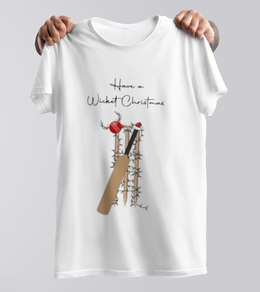 Have A Wicket Christmas Cricket Bat And Stumps Holiday T-Shirt