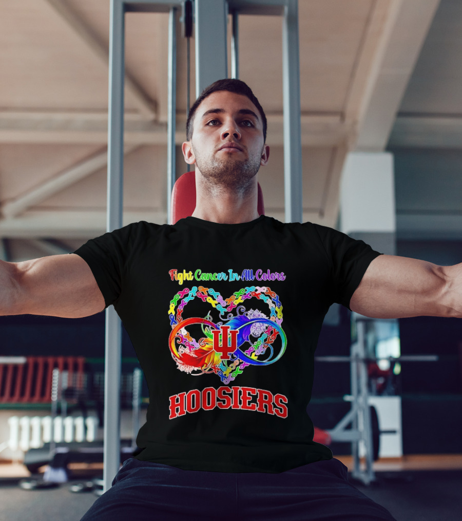 Hoosiers Fight Cancer In All Colors With Heart Symbol And Interlocking Chains T-Shirt
