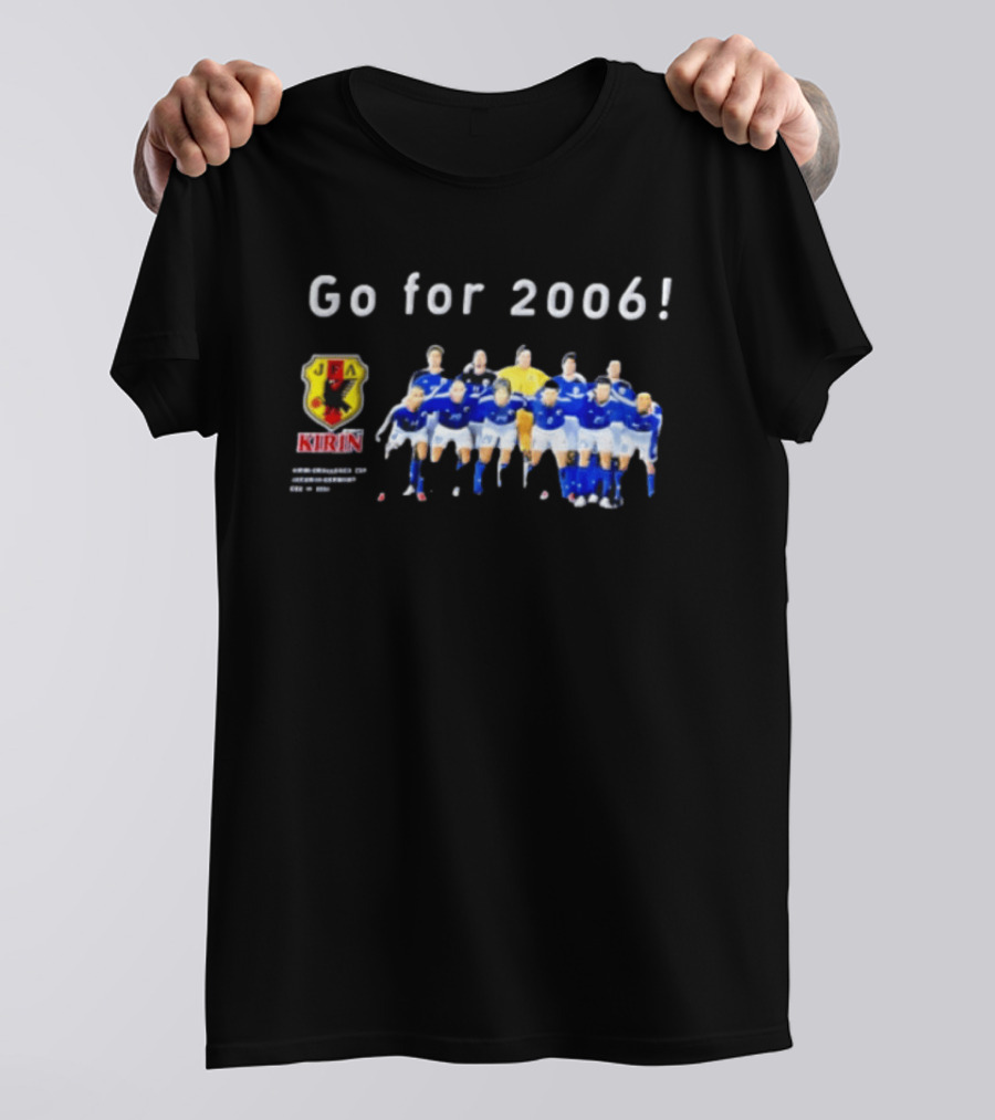 Japan National Football Team Go For 2006 JFA Kirin Soccer Team Photo Blue Jerseys T-Shirt