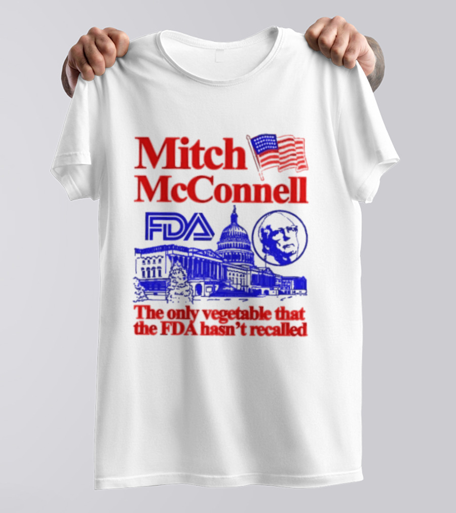 Mitch McConnell FDA Capitol Building USA Flag Vegetable Recall T-Shirt