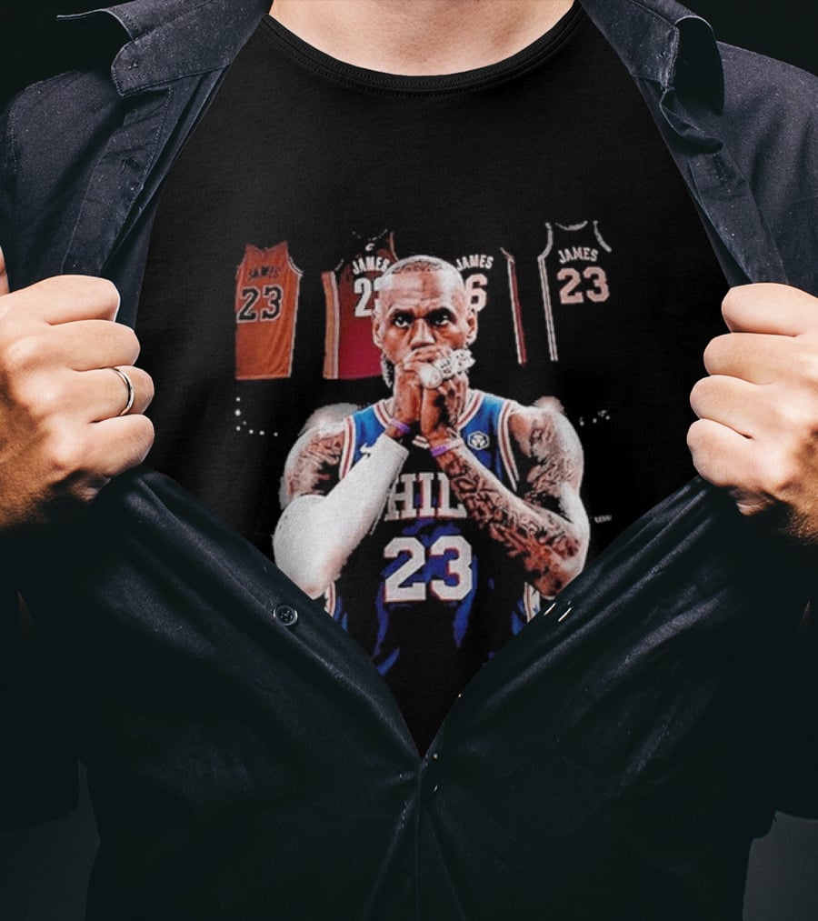 Lebron James 23 Rings Philadelphia 76ers Basketball NBA 2026 T-Shirt