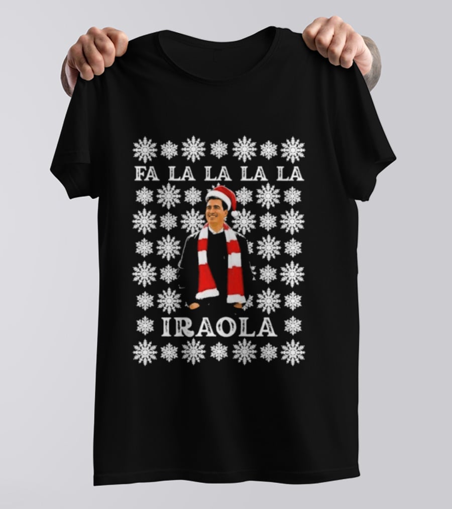 Andoni Iraola Fa La La La La Iraola Christmas Snowflakes Santa Hat T-Shirt