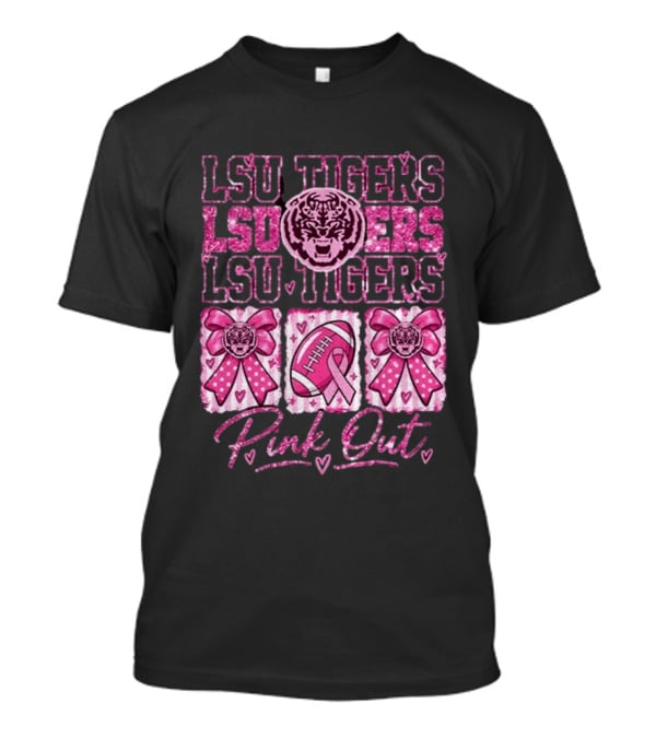 LSU Tigers Pink Out Breast Cancer Awareness Football Game Day T-Shirt