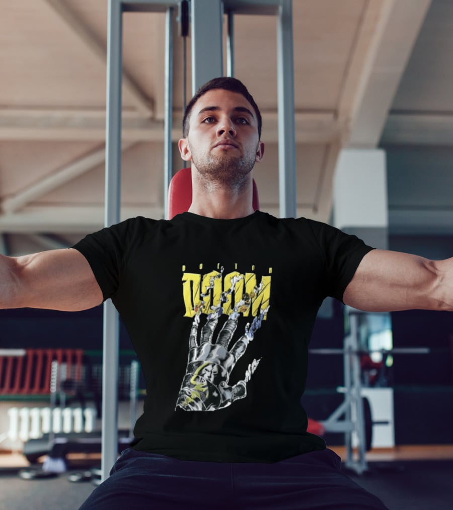 Marvel Doom Metal Gauntlet Ripping Through Paper T-Shirt