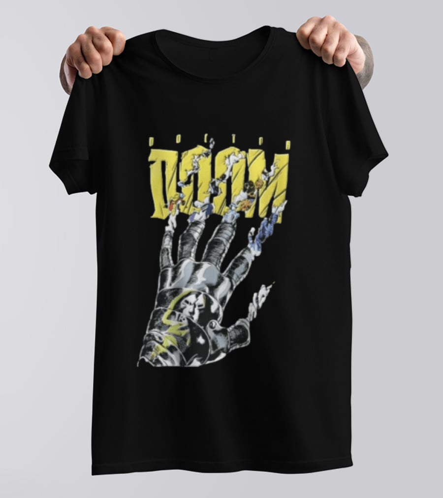 Marvel Doom Metal Gauntlet Ripping Through Paper T-Shirt
