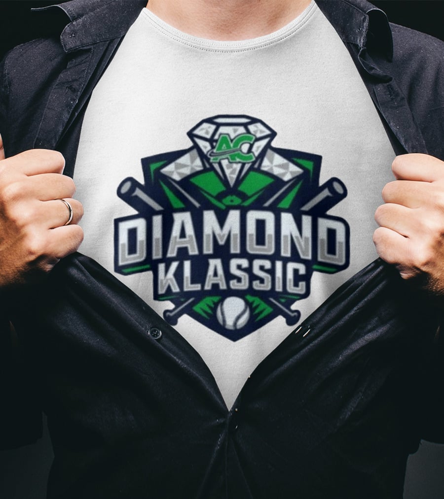10th Annual ACS Diamond Klassic Softball Event Logo With Crossed Bats And Diamond T-Shirt
