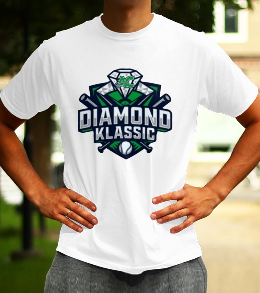 10th Annual ACS Diamond Klassic Softball Event Logo With Crossed Bats And Diamond T-Shirt