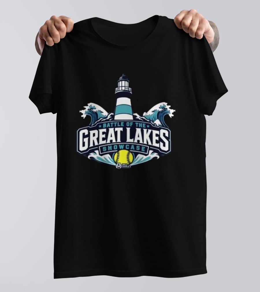 Battle Of The Great Lakes Showcase Uncle Charlie's Softball Lighthouse Waves T-Shirt