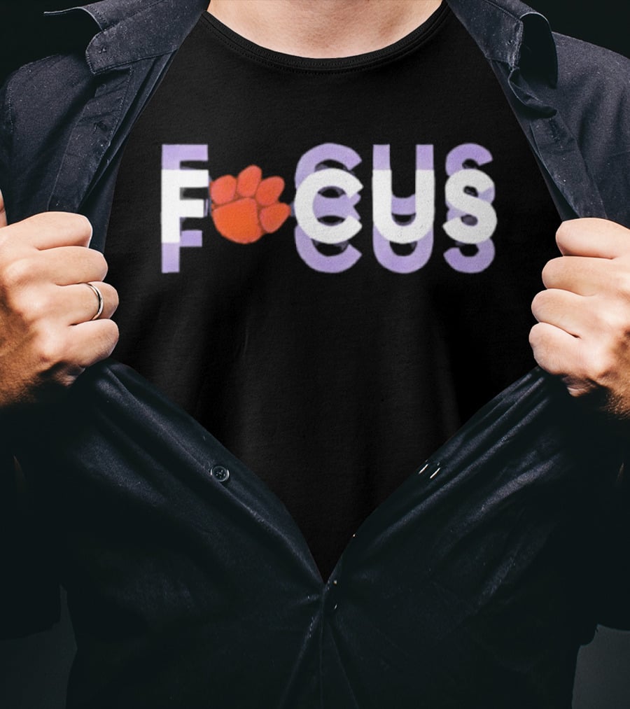 Clemson Tigers Focus ACC College Football Paw Print T-Shirt