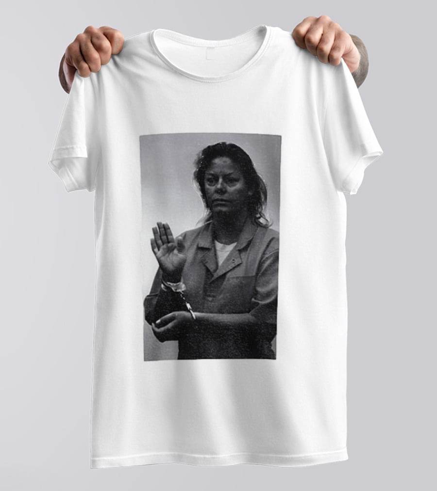 Aileen Wuornos True Crime Handcuffed Raised Hand Political Image T-Shirt
