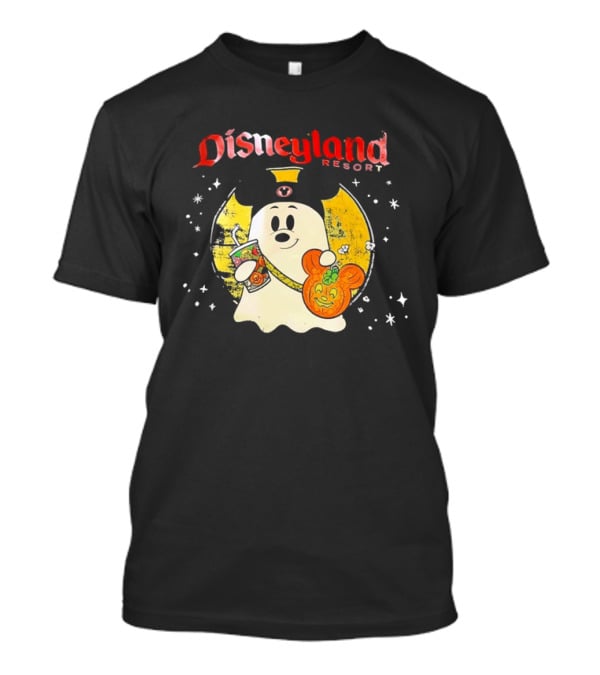 Distressed Disneyland Resort Mickey Mouse Ghost Halloween T-Shirt