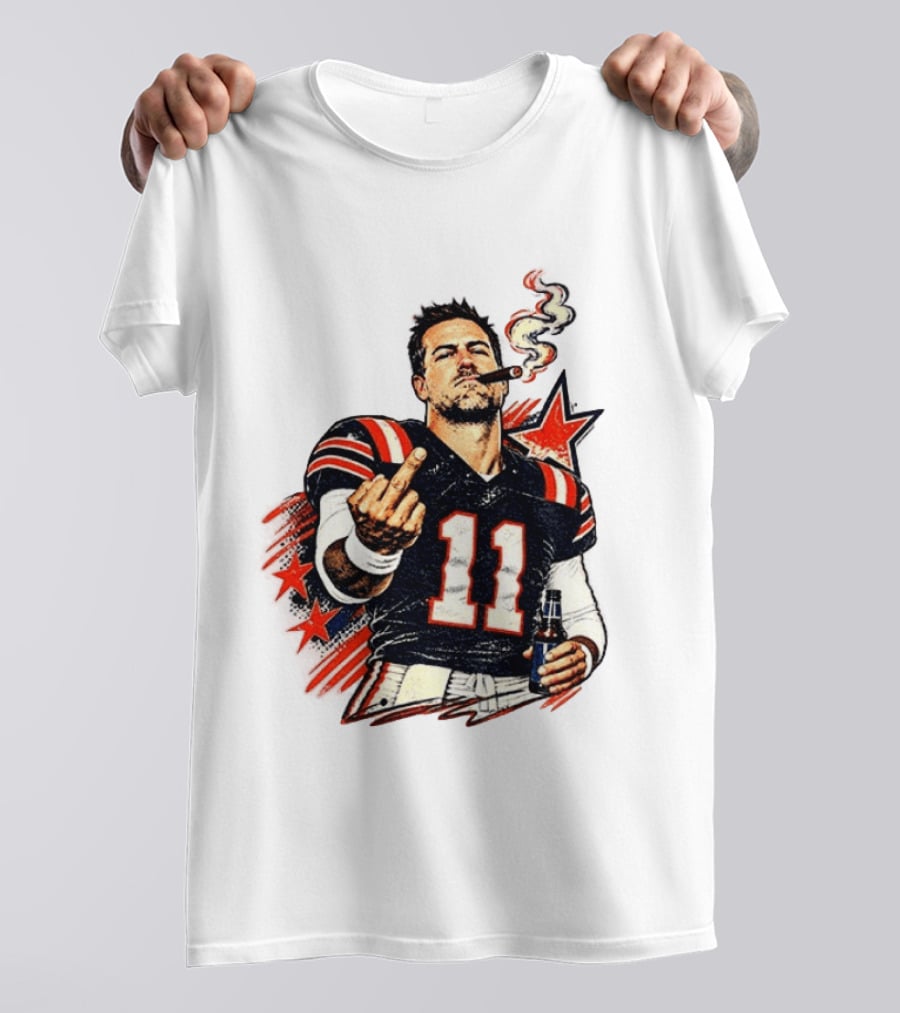 Case Keenum 11 Smoking Cigar Middle Finger Gesture T-Shirt