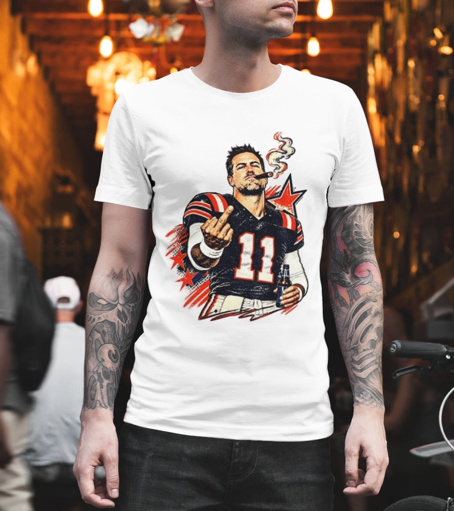 Case Keenum 11 Smoking Cigar Middle Finger Gesture T-Shirt