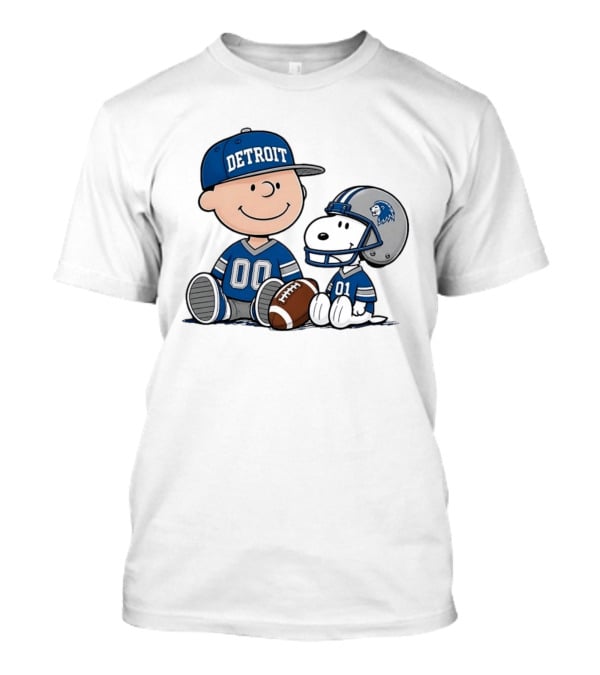 Detroit Lions Charlie Brown Snoopy Fan Jersey 00 01 Football T-Shirt
