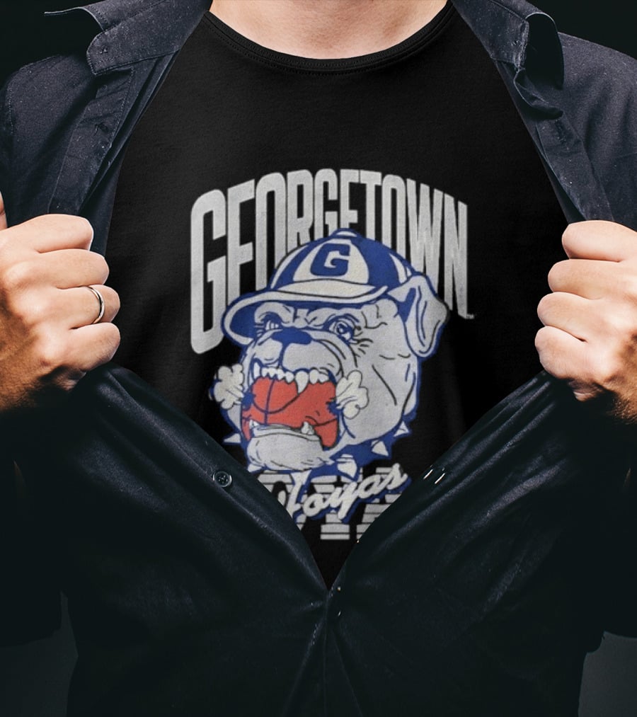 Georgetown Hoyas Vintage Bulldog Graphic With Classic Sports T-Shirt
