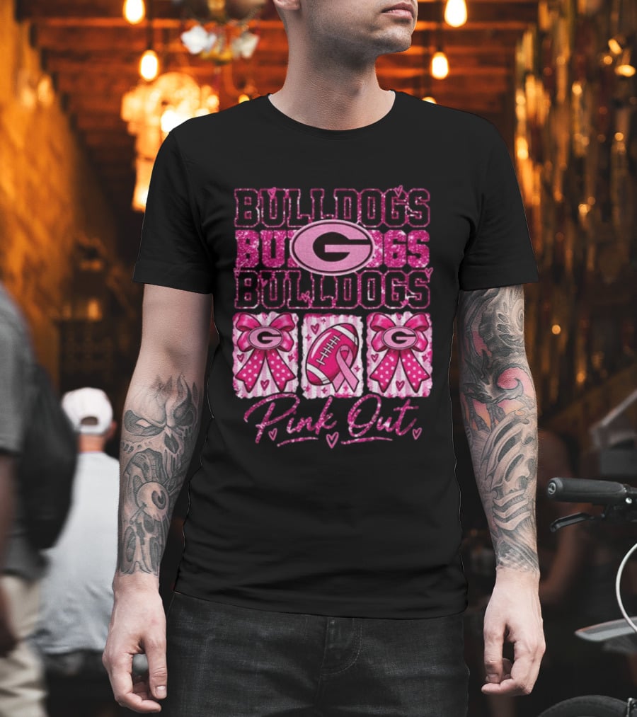 Bulldogs G Pink Out Breast Cancer Awareness Game Day T-Shirt