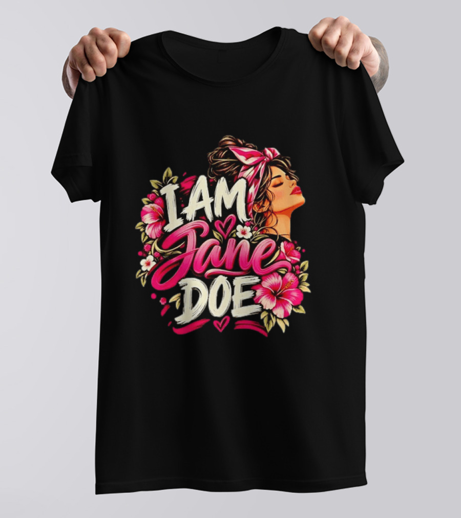 I Am Jane Doe Floral Flowers Woman Empowerment T-Shirt