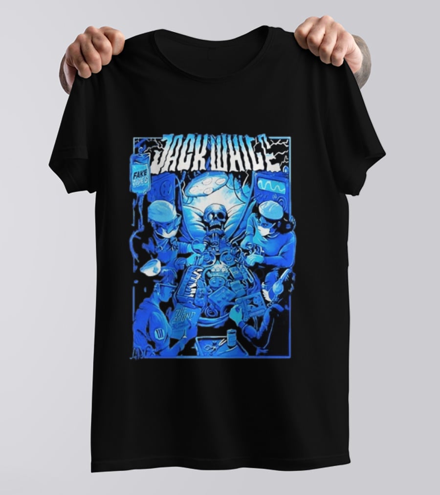 Jack White Fake Tides The Sound Rock Music Skeleton Surgeons T-Shirt