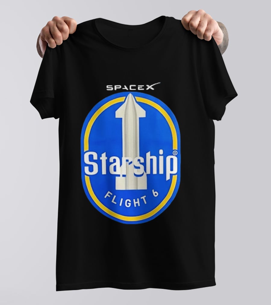 SpaceX Starship Flight 6 Mission Patch Emblem Space Exploration T-Shirt