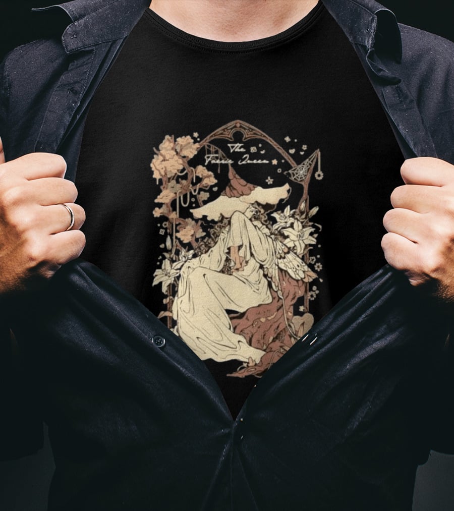 The Faerie Queen Woman With Wings Floral Arch Fantasy T-Shirt