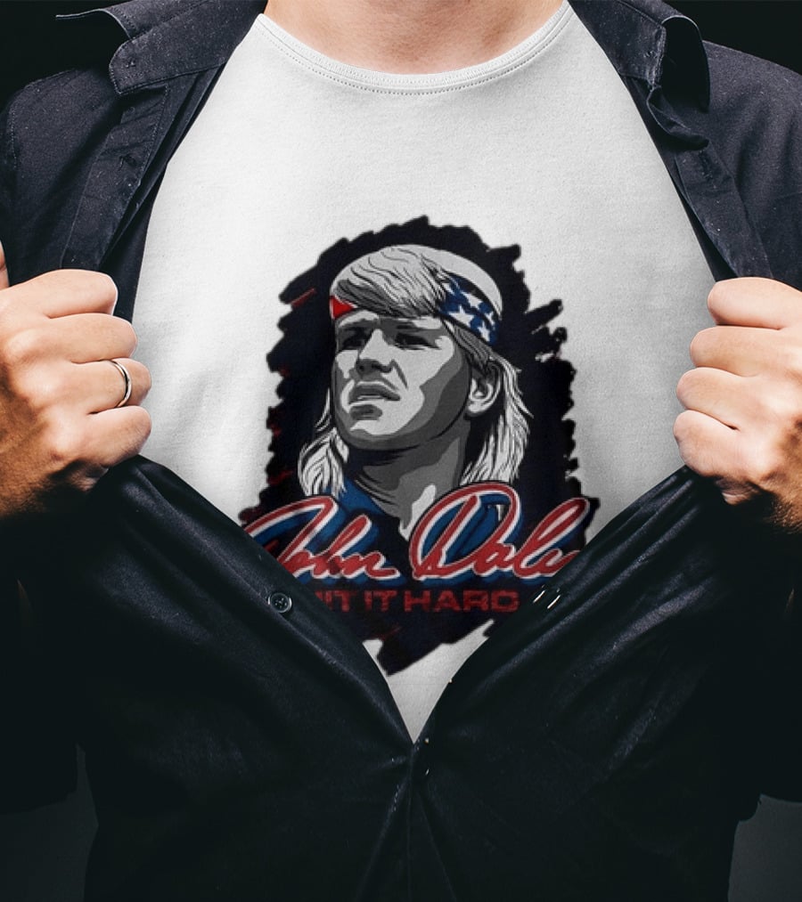 John Daly Hit It Hard Man American Flag Bandana T-Shirt