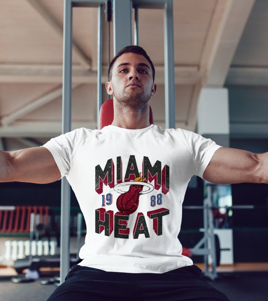 Miami Heat 1988 Flaming Basketball NBA Peace Collective T-Shirt