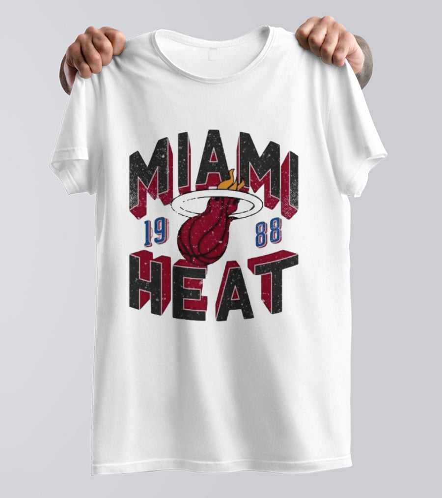 Miami Heat 1988 Flaming Basketball NBA Peace Collective T-Shirt