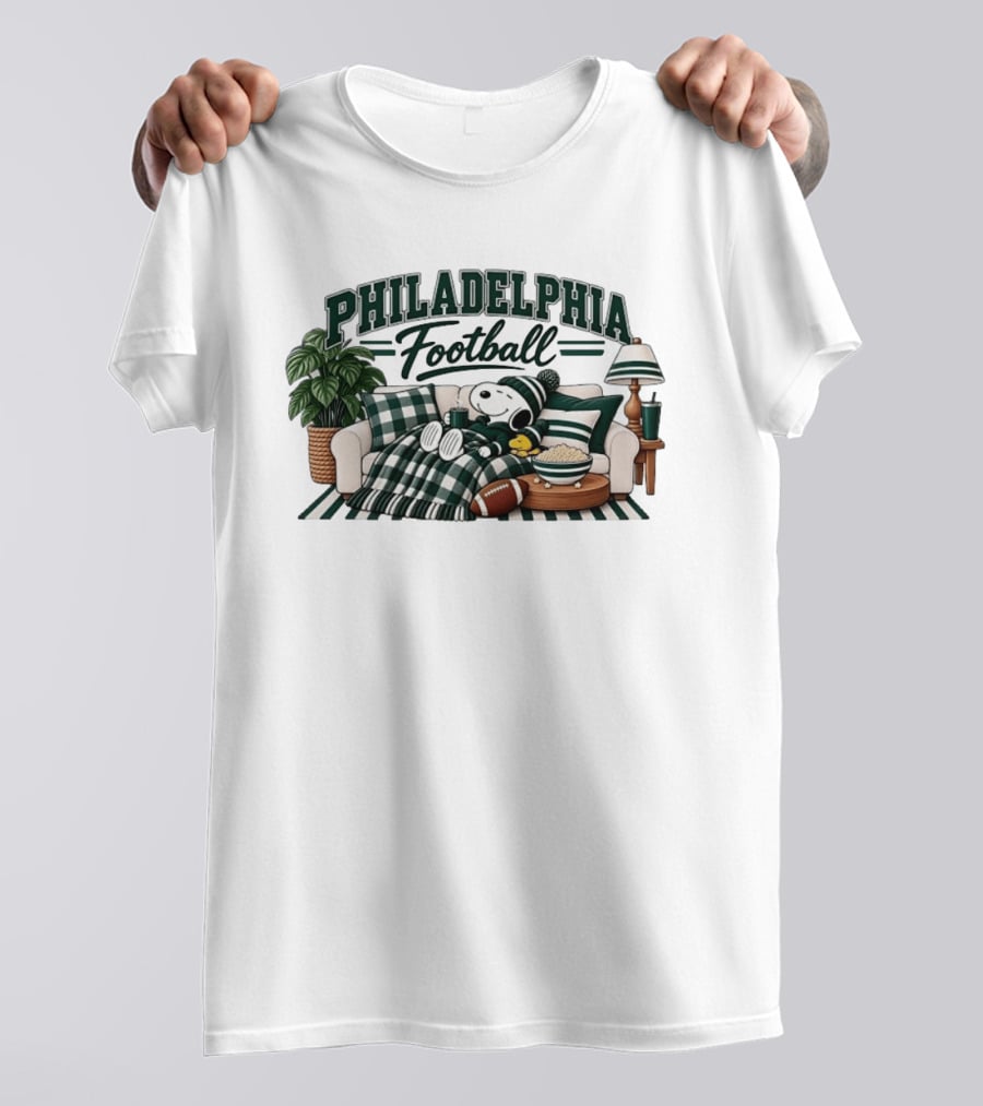Philadelphia Eagles Football Snoopy Woodstock Cozy Couch T-Shirt