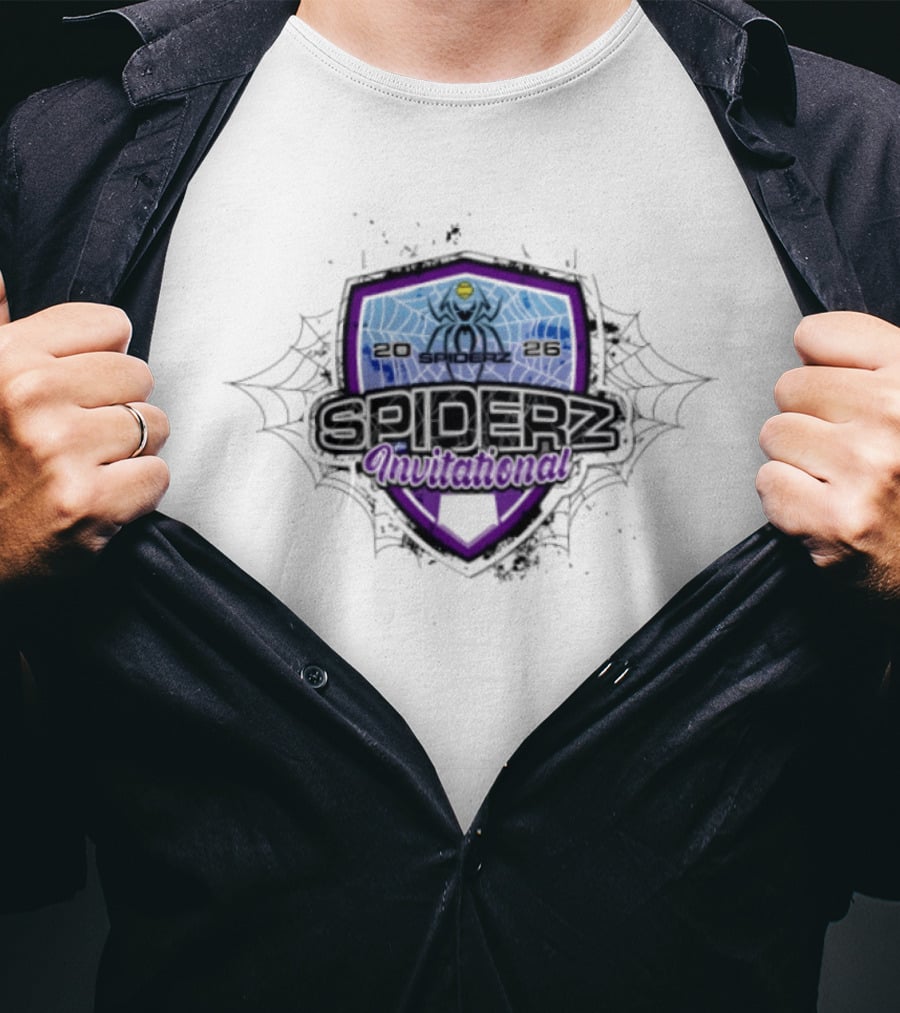 Spiderz Invitational Softball Shield With Web And Ball T-Shirt