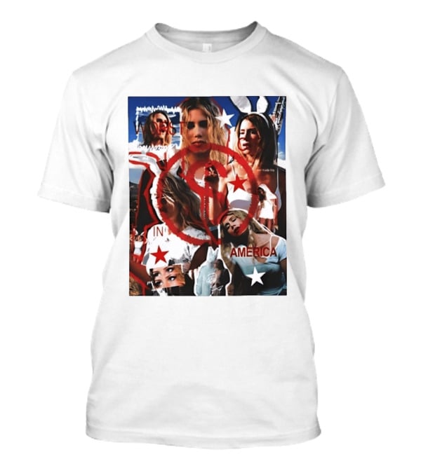 Worst In America Fashion Collage Aesthetic With Stars And Red Circle T-Shirt