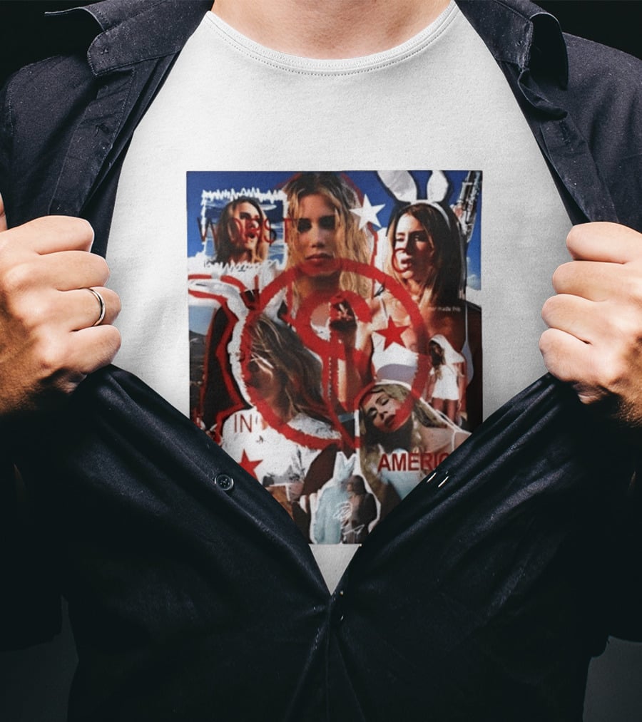 Worst In America Fashion Collage Aesthetic With Stars And Red Circle T-Shirt