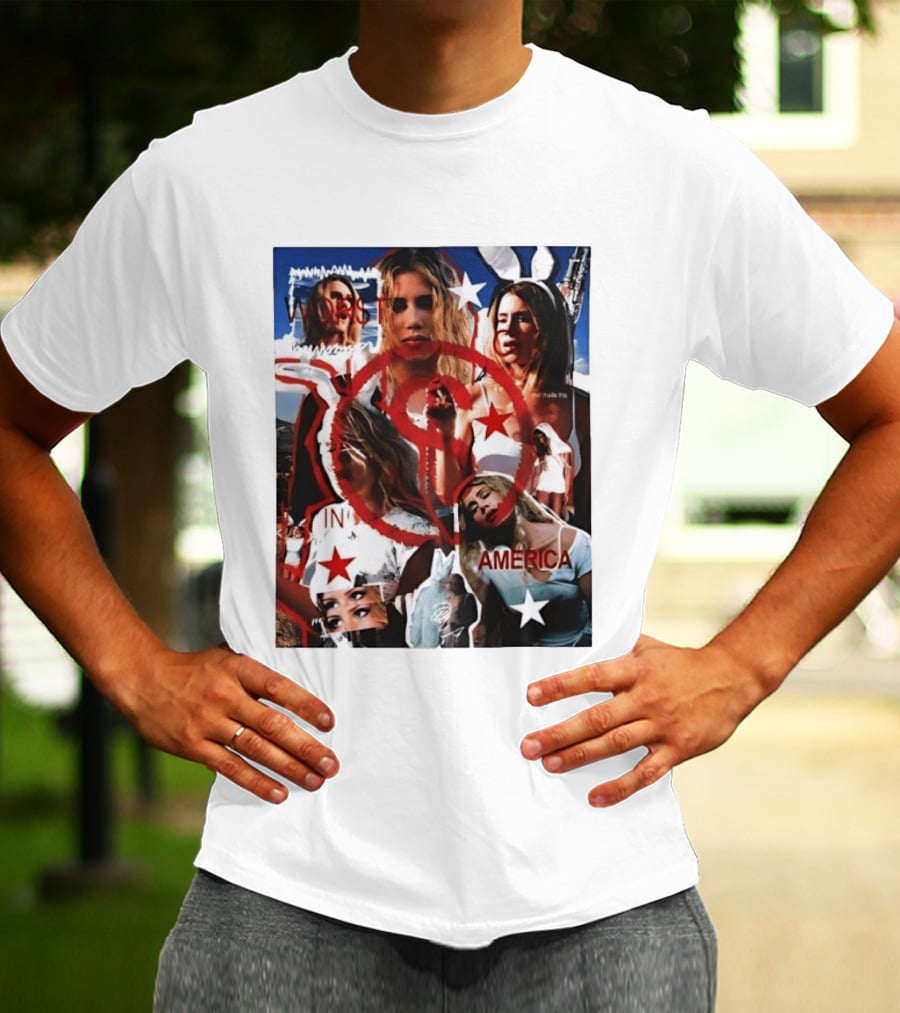 Worst In America Fashion Collage Aesthetic With Stars And Red Circle T-Shirt