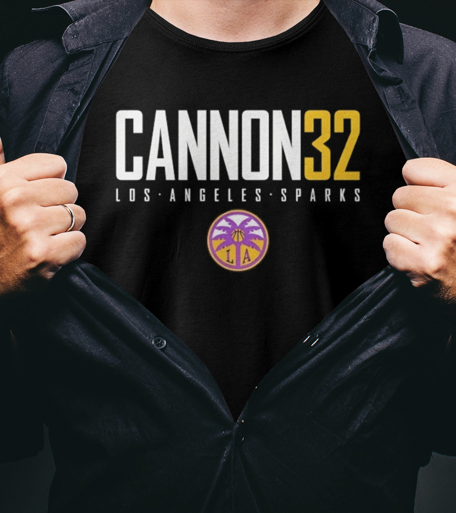 Cannon 32 Los Angeles Sparks WNBA Basketball T-Shirt