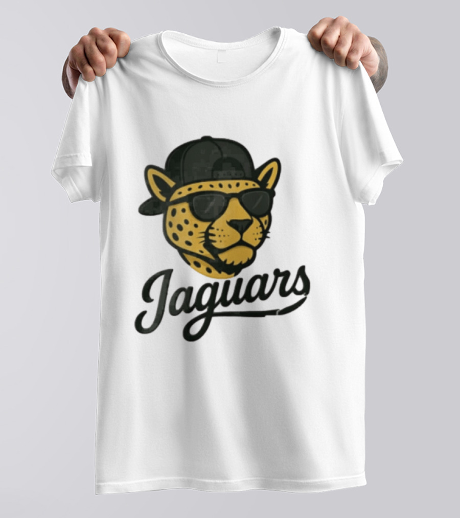 Jacksonville Jaguars Cool Jaguar With Cap And Sunglasses T-Shirt