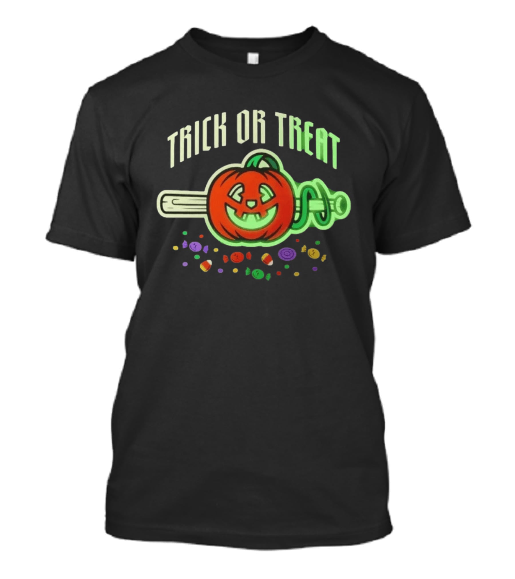 Trick Or Treat Halloween Pumpkin Baseball Bat Candy T-Shirt