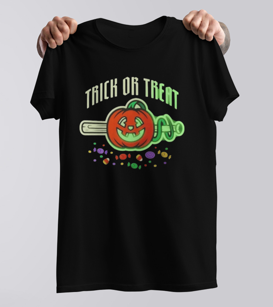 Trick Or Treat Halloween Pumpkin Baseball Bat Candy T-Shirt