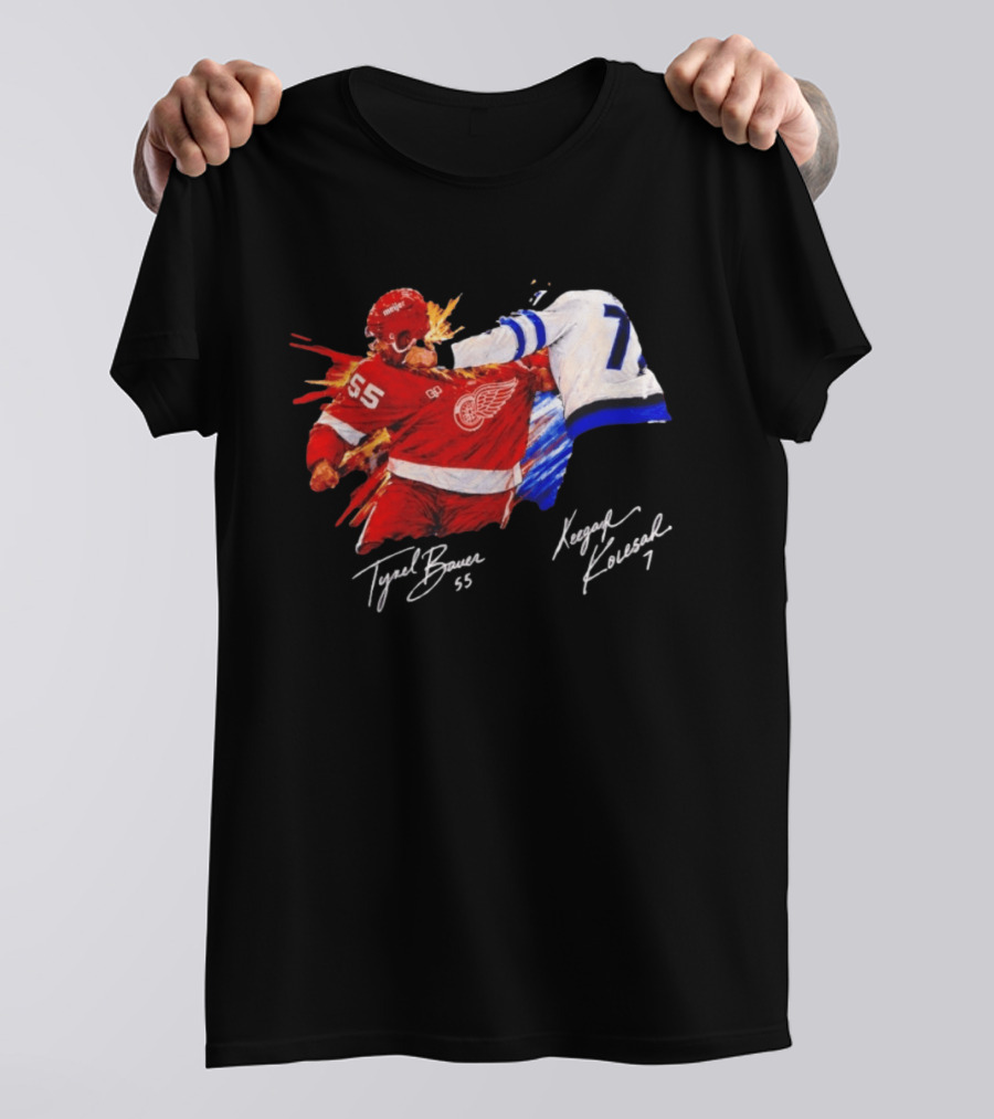Tyrel Bauer 55 Vs Keegan Kolesar 7 Hockey Clash T-Shirt