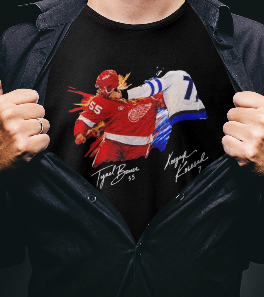 Tyrel Bauer 55 Vs Keegan Kolesar 7 Hockey Clash T-Shirt