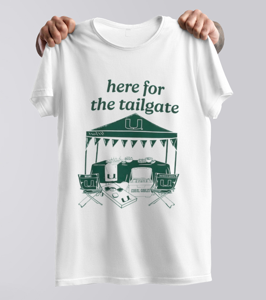 Miami Hurricanes Here For The Tailgate Coral Gables Party Essentials T-Shirt