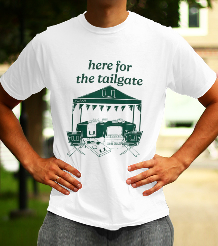 Miami Hurricanes Here For The Tailgate Coral Gables Party Essentials T-Shirt