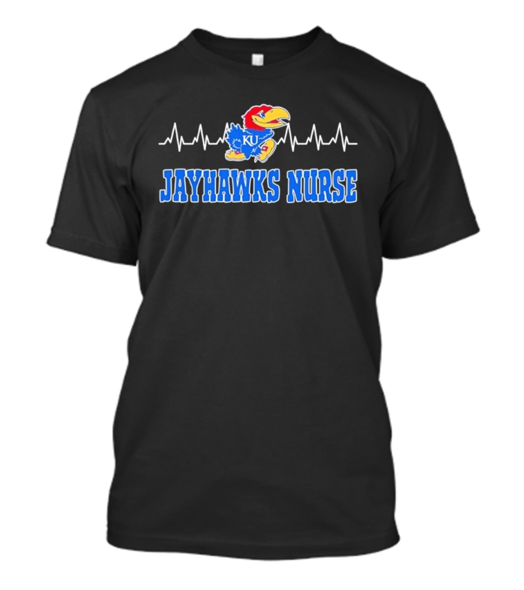 Kansas Jayhawks KU Nurse Heartbeat College Basketball T-Shirt