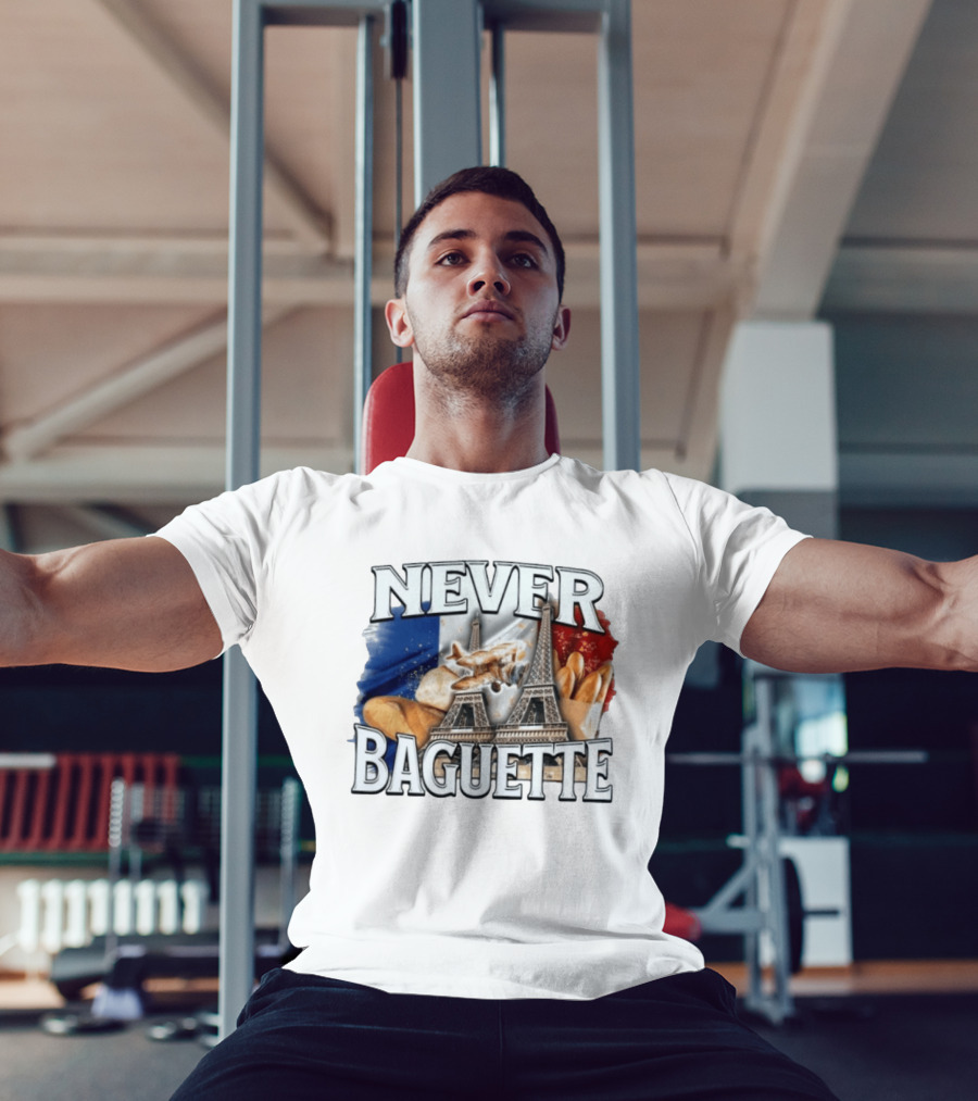 Never Baguette Eiffel Tower Paris France Airplane T-Shirt